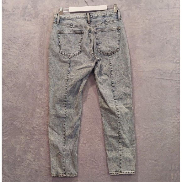 Silver Frisco Tapered Womens Size 28/28 (31x27) Mid Rise Distressed Denim Jeans - Picture 15 of 16